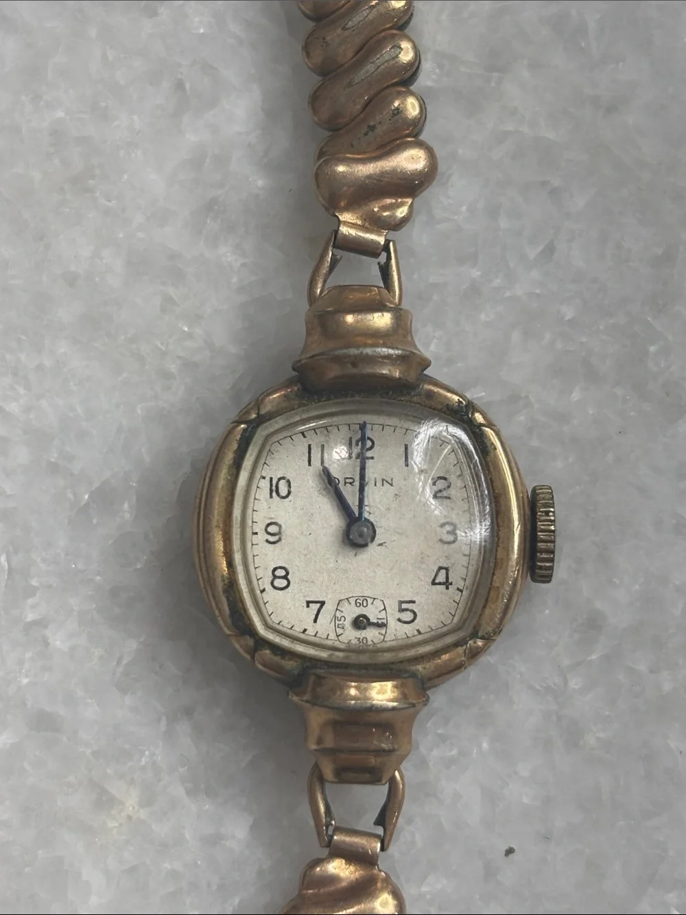 Orvin Vintage Ladies Gold-Tone Bracelet Watch